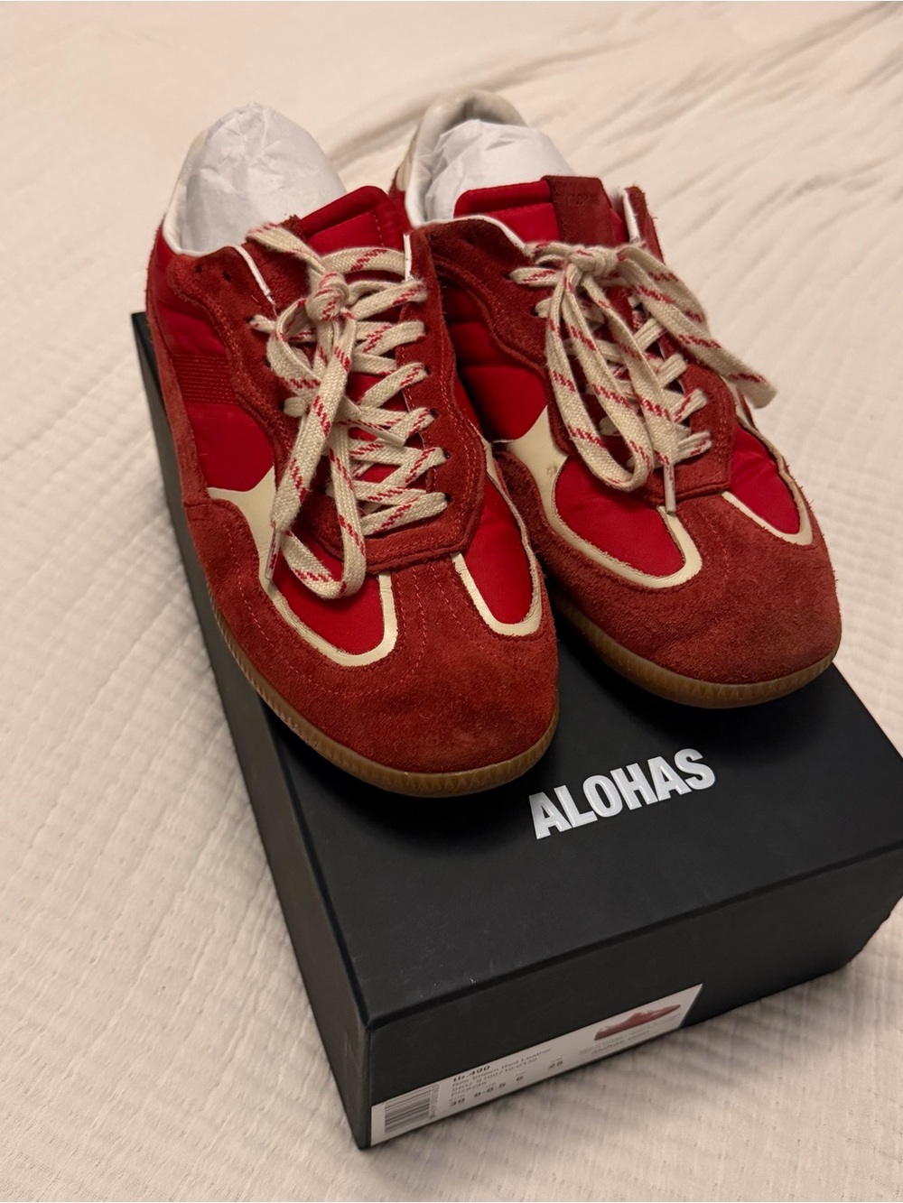 ALOHAS Rife Sheen Red Leather Sneakers - Picture 7 of 12